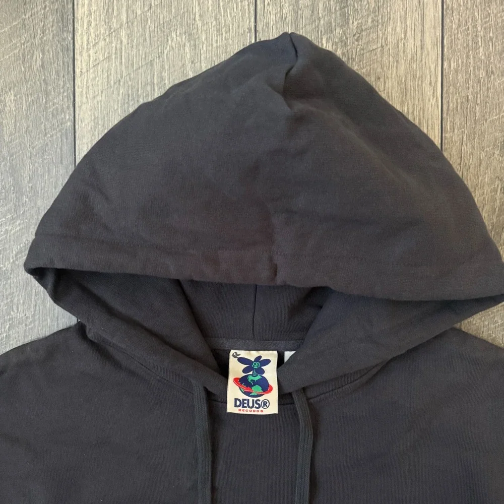Deus Ex Machina Deus Records Mens Black Pink Graphic Hoodie Size 8 Large